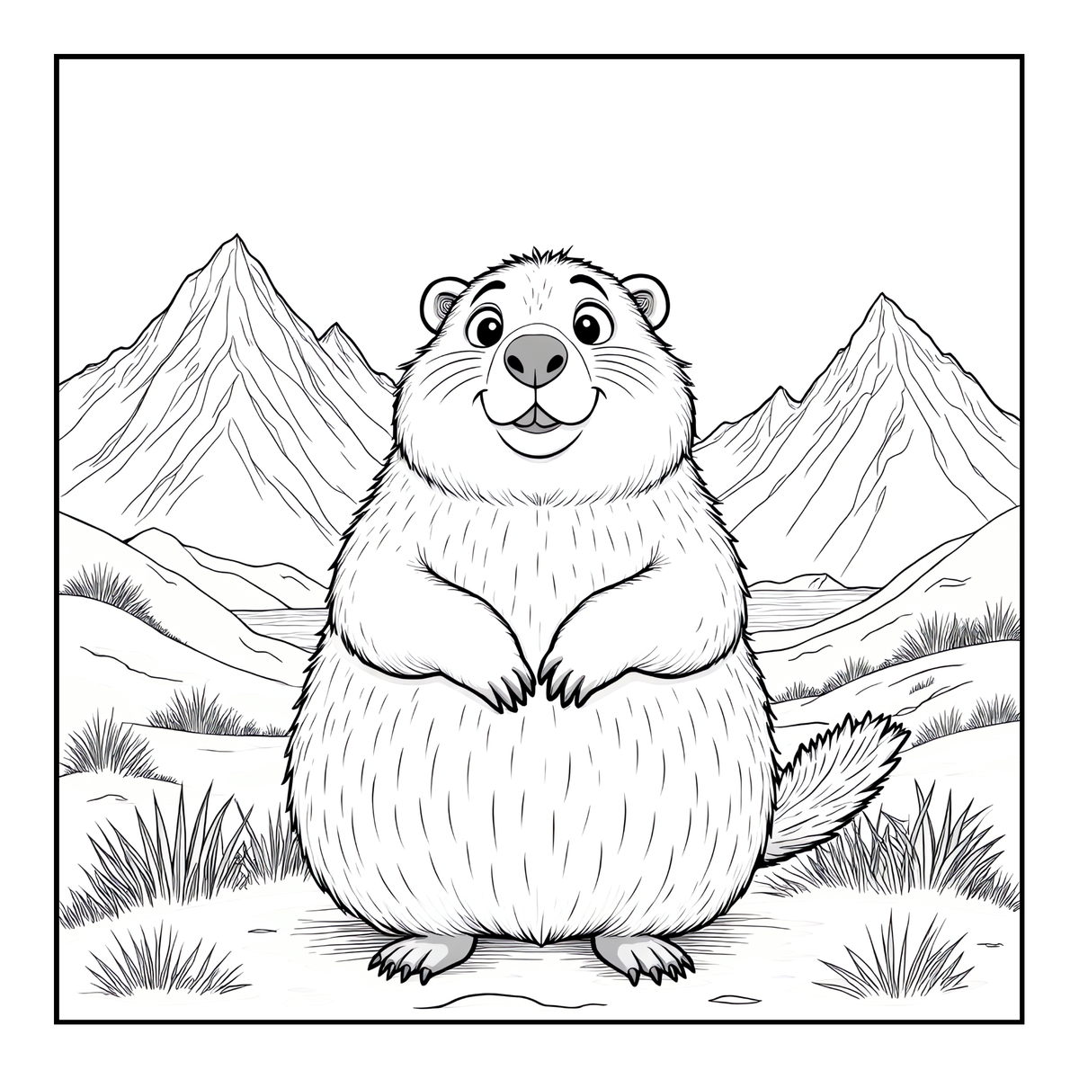 Cute Cozy Funny Capybara Animal Coloring Book Gift for Adults Kids Boys Girls Teens: Single Sided Bold and Easy Cool Capybara Coloring Book
