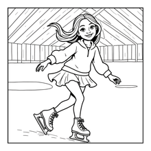 Load image into Gallery viewer, Ice Skating Coloring Book Kids Adults, Winter Sports Figure Skate Activity Coloring Pages, Gift for Skaters Hockey Fans
