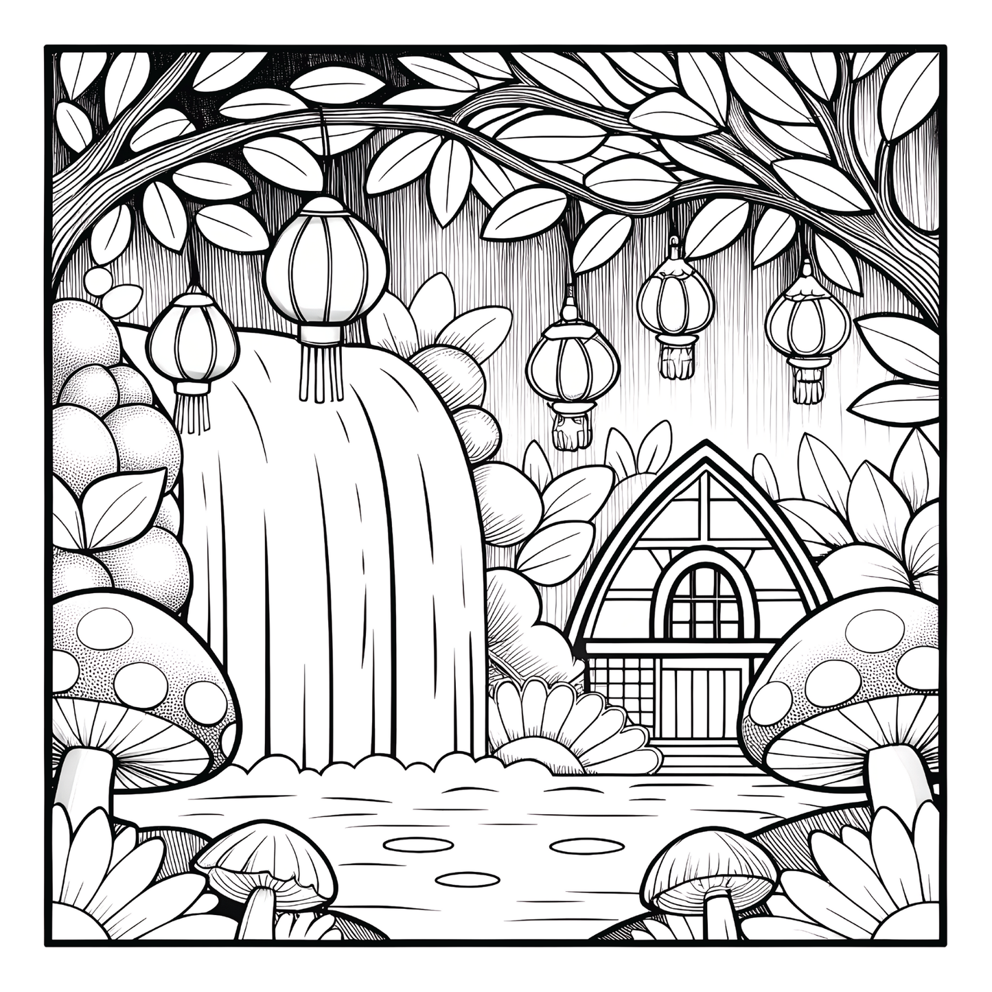 Stress Relief Relaxation Coloring Book Gift for Adults Kids Men Women Boys Girls Young Teens 50 Pages Single Sided Cozy Places Bold and Easy