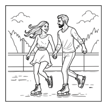 Load image into Gallery viewer, Ice Skating Coloring Book Kids Adults, Winter Sports Figure Skate Activity Coloring Pages, Gift for Skaters Hockey Fans
