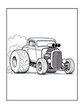 Load image into Gallery viewer, Printed Car Coloring Book for Kids Adults 25 Easy Vehicle Designs Physical Auto Activity Book Single Sided Pages Race Cars Off Road
