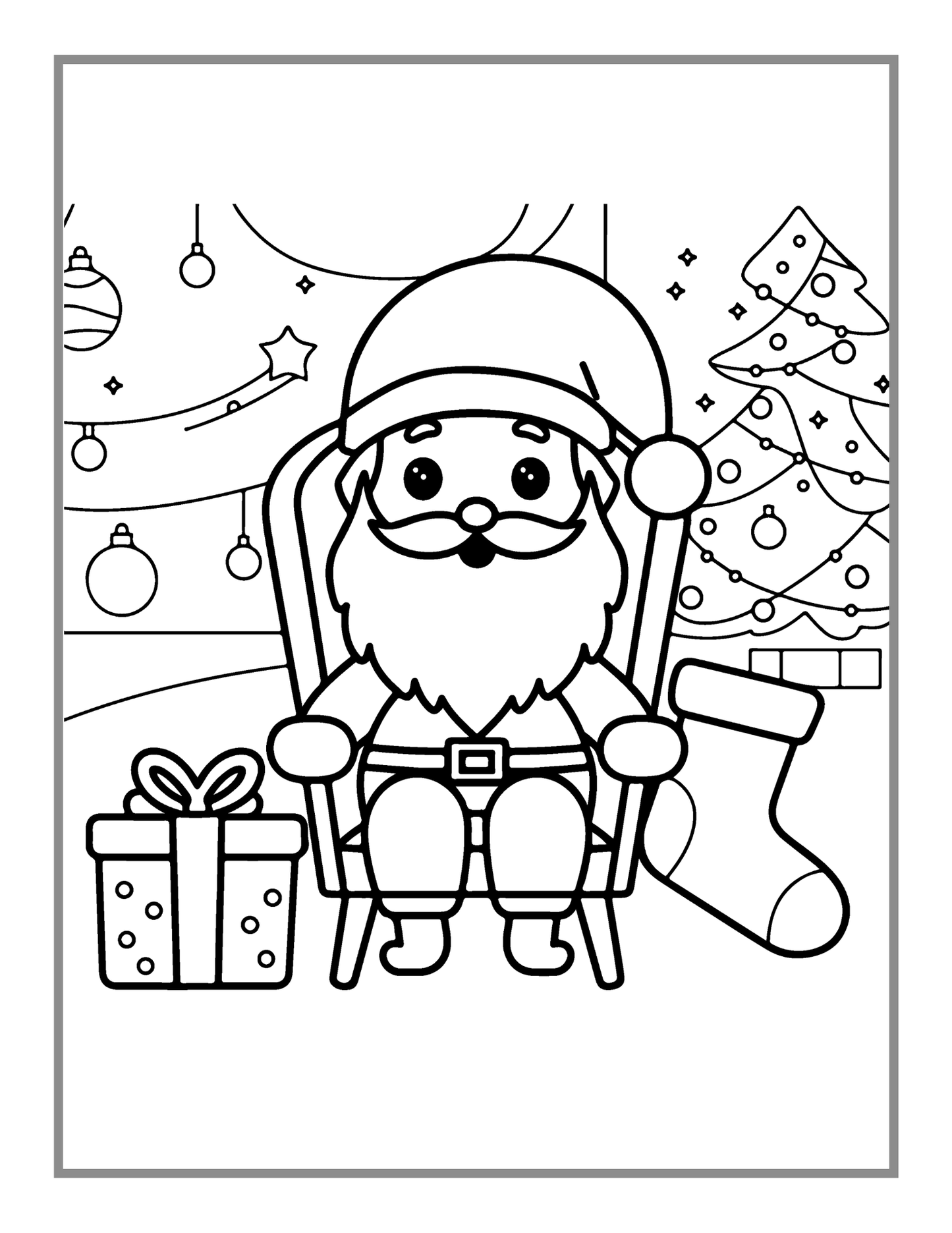 50 Pages Christmas Coloring Book Gift for Adults Men Women Kids Boys Girls Children Cozy Winter Snowman Xmas Tree Design Coloring Book