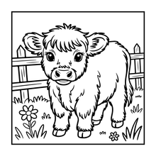 Load image into Gallery viewer, Highland Cow Coloring Book Gift for Adults Kids Boys Girls Teens: Single Sided Pages 25 Designs Cozy Cow Coloring Book for Children
