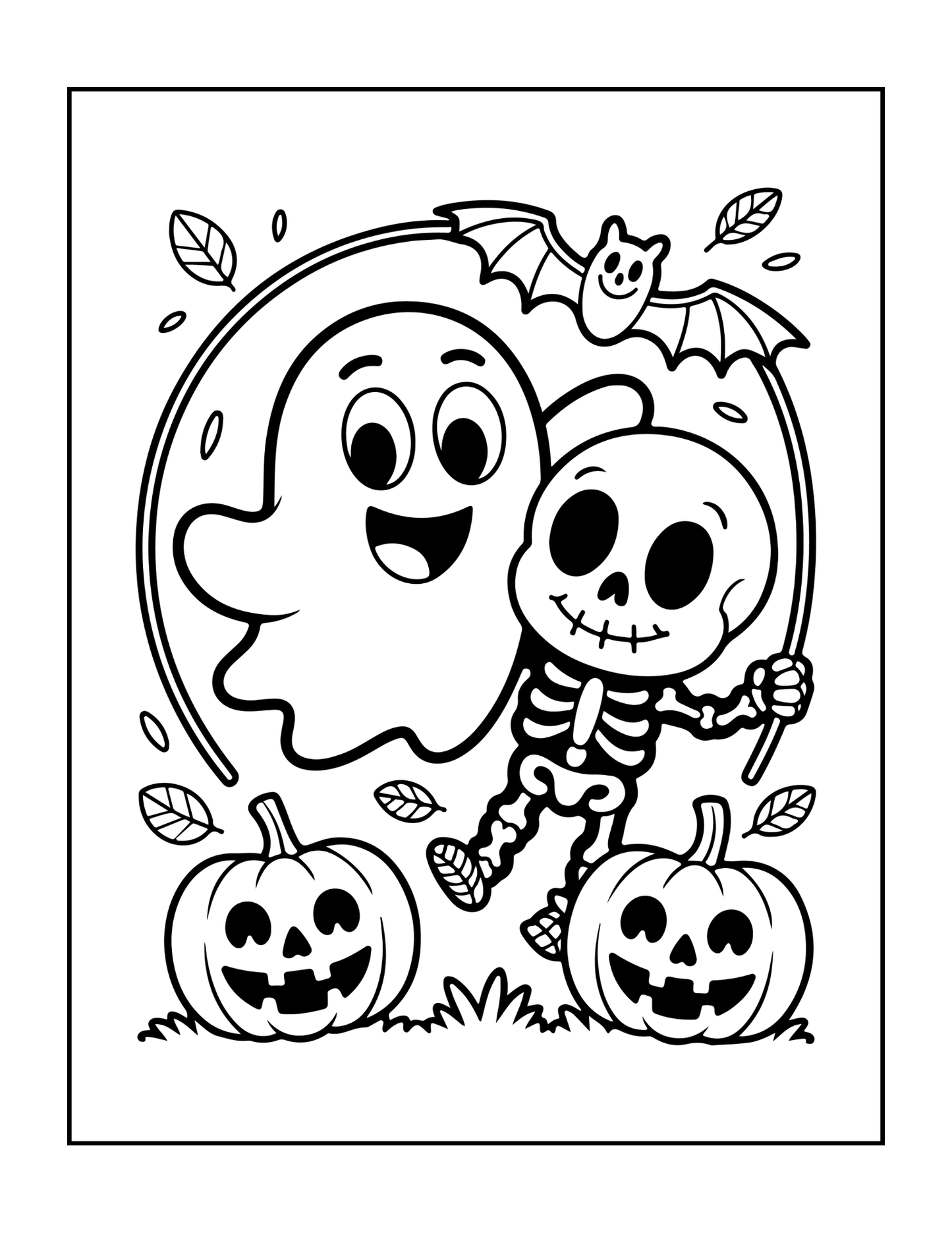 Cute Funny Spooky Halloween Coloring Book for Adults Kids Boys Girls Young Teens Fall Season Halloween Coloring Pages Gift for Children