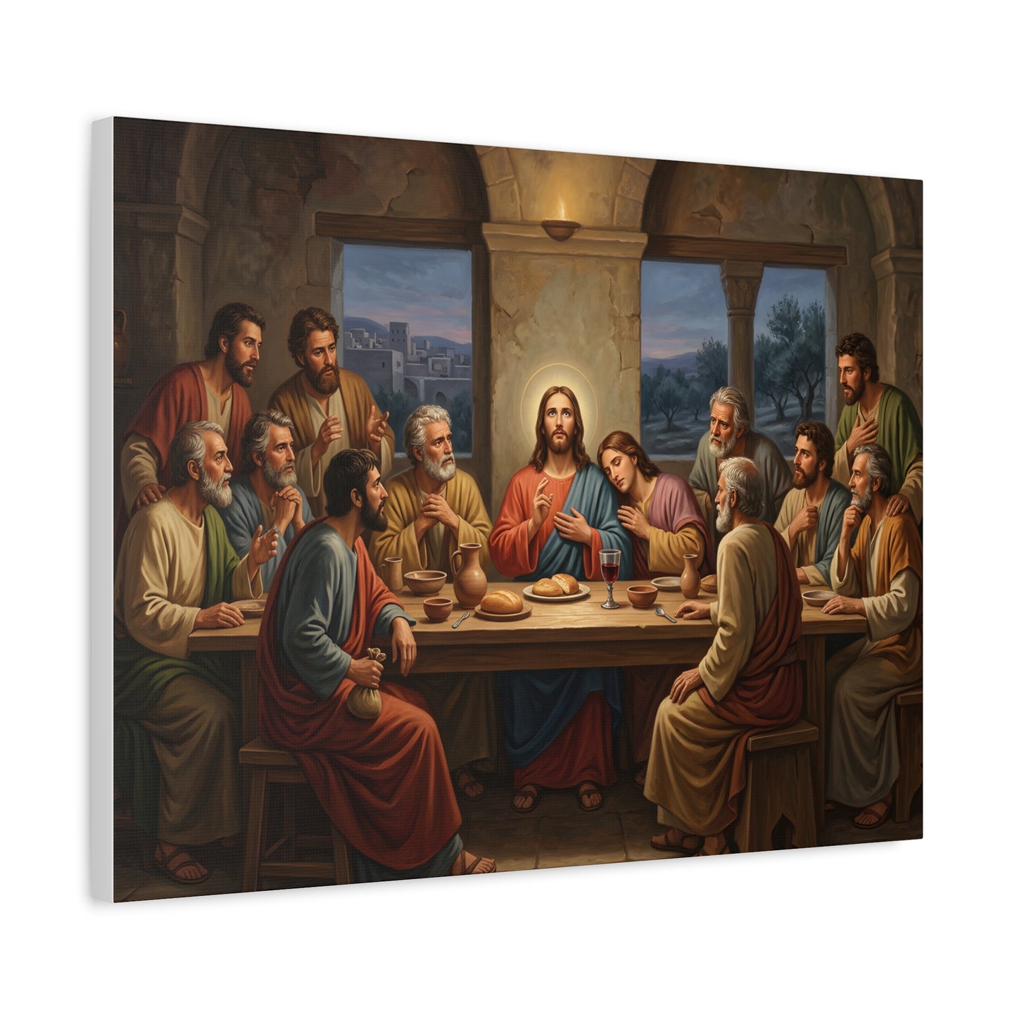 Cool Last Supper Canvas Wall Art Print Large Religious Biblical Faith Home Decor Christian Wall Art Ready to Hang for Living Room