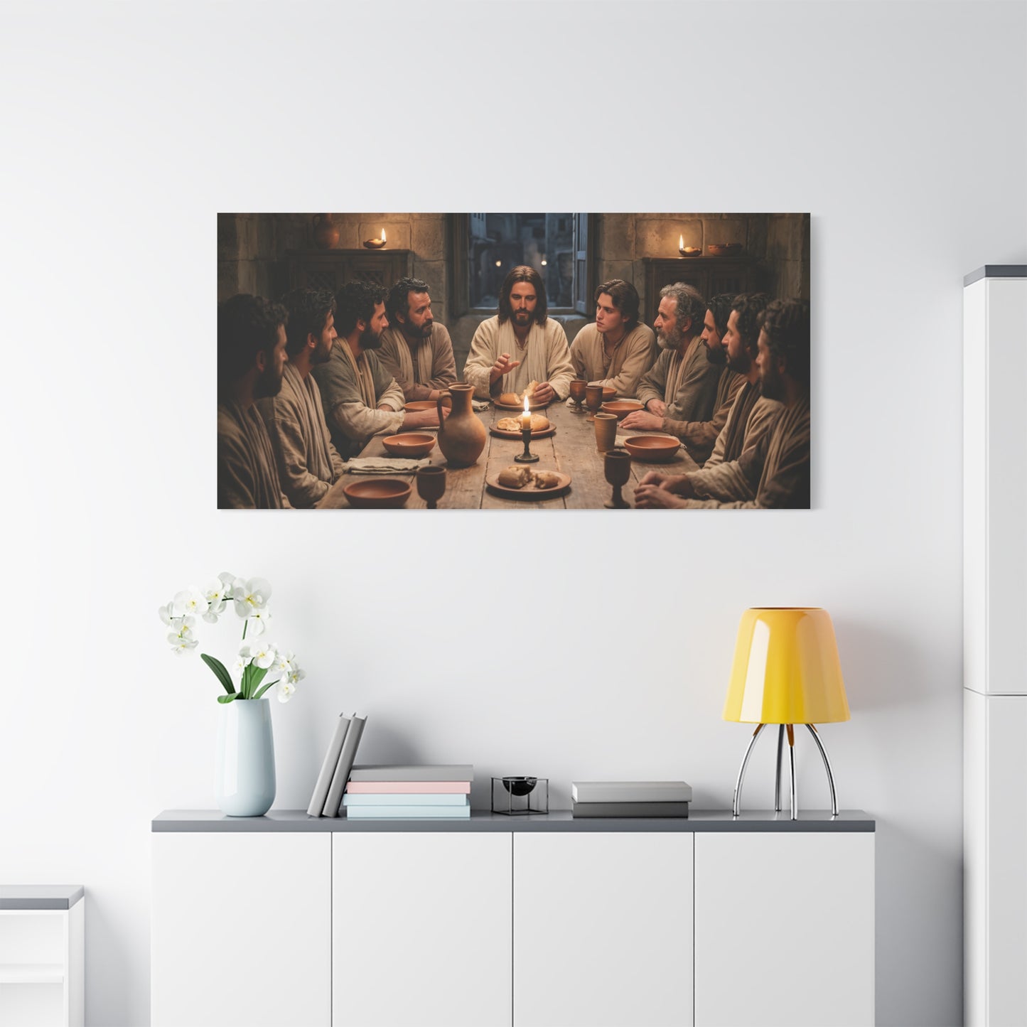 Cool Last Supper Canvas Wall Art Print Large Religious Biblical Faith Home Decor Christian Wall Art Ready to Hang for Living Room