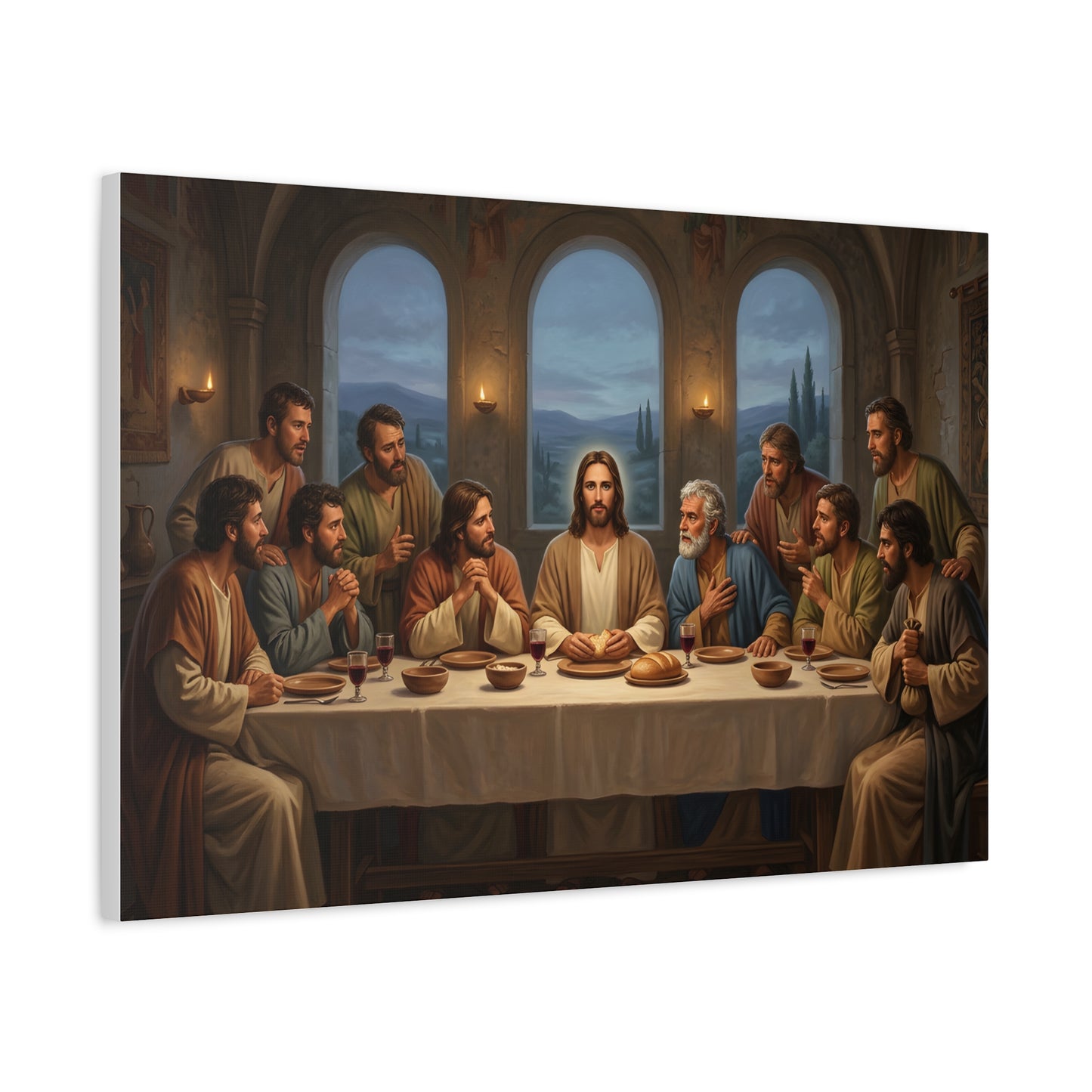 Cool Last Supper Canvas Wall Art Print Large Religious Biblical Faith Home Decor Christian Wall Art Ready to Hang for Living Room