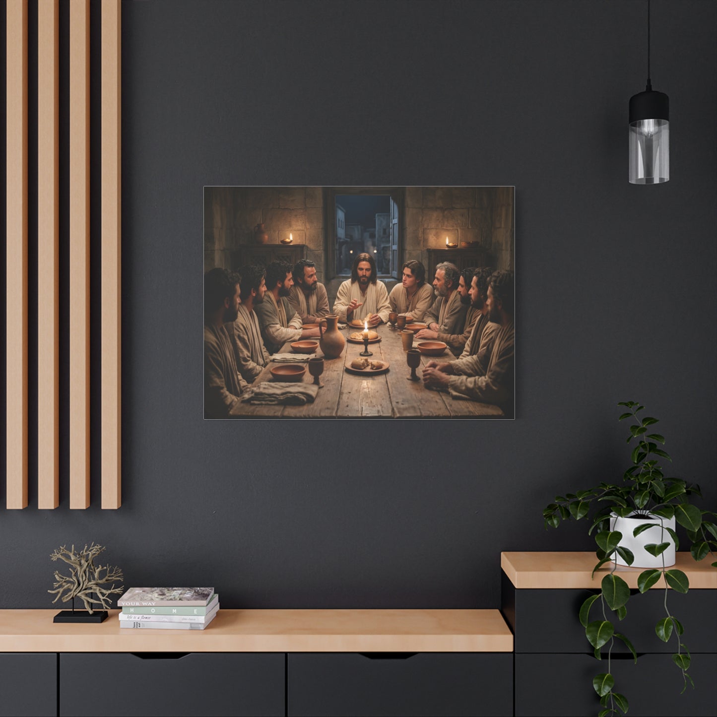 Cool Last Supper Canvas Wall Art Print Large Religious Biblical Faith Home Decor Christian Wall Art Ready to Hang for Living Room