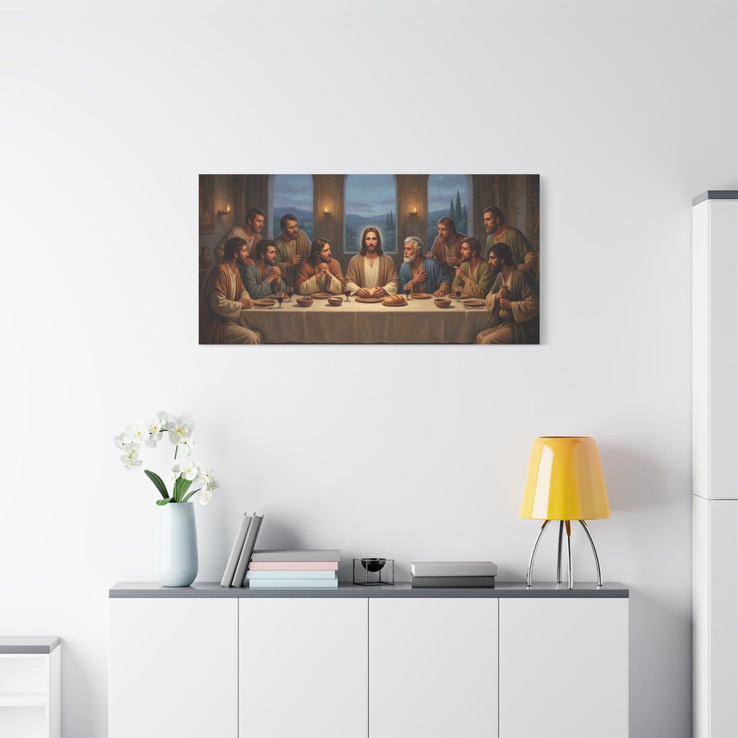 Cool Last Supper Canvas Wall Art Print Large Religious Biblical Faith Home Decor Christian Wall Art Ready to Hang for Living Room
