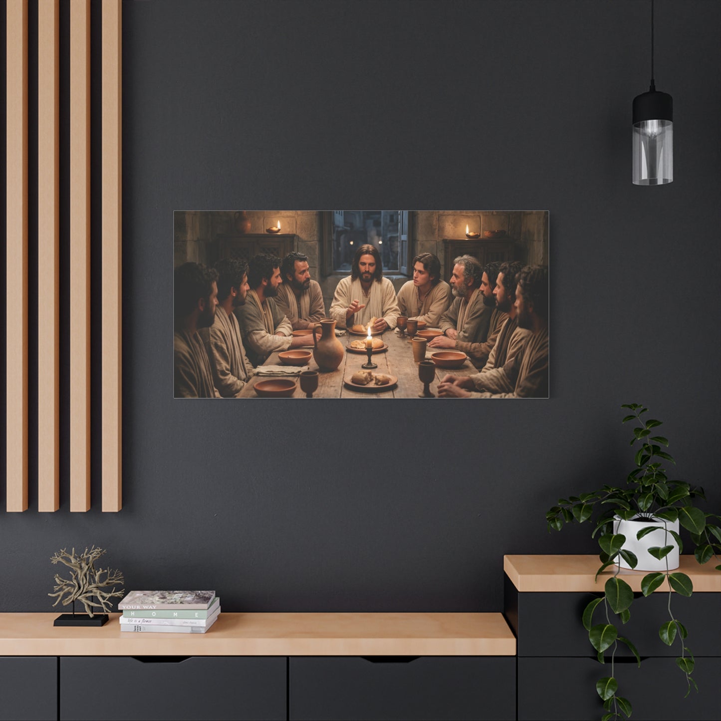 Cool Last Supper Canvas Wall Art Print Large Religious Biblical Faith Home Decor Christian Wall Art Ready to Hang for Living Room