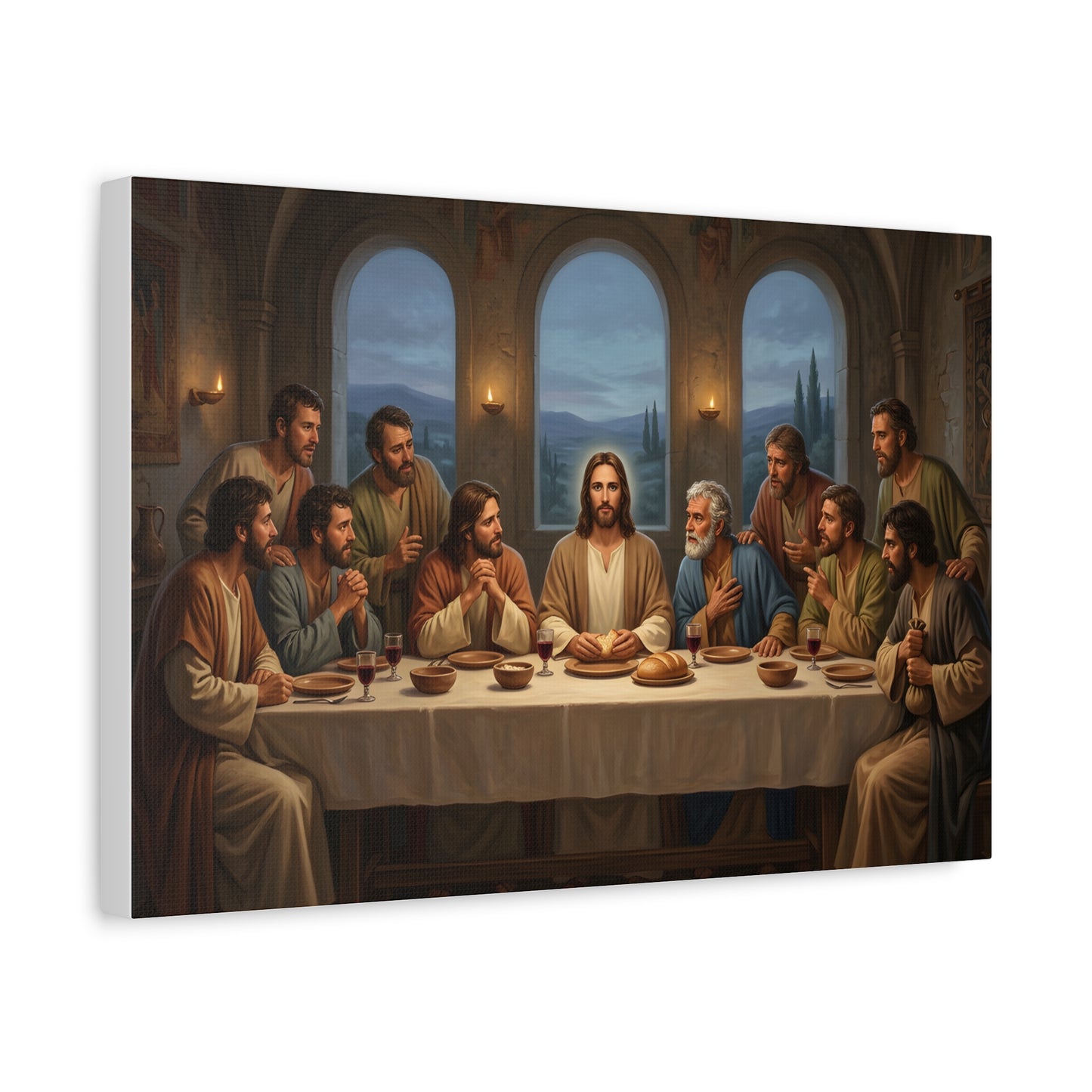 Cool Last Supper Canvas Wall Art Print Large Religious Biblical Faith Home Decor Christian Wall Art Ready to Hang for Living Room