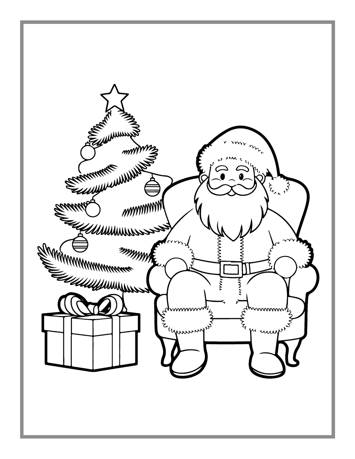 Christmas Coloring Book Gift for Adults Men Women Kids Boys Girls Merry Children 50 Pages Cute Santa Claus Easy Coloring Activity Book