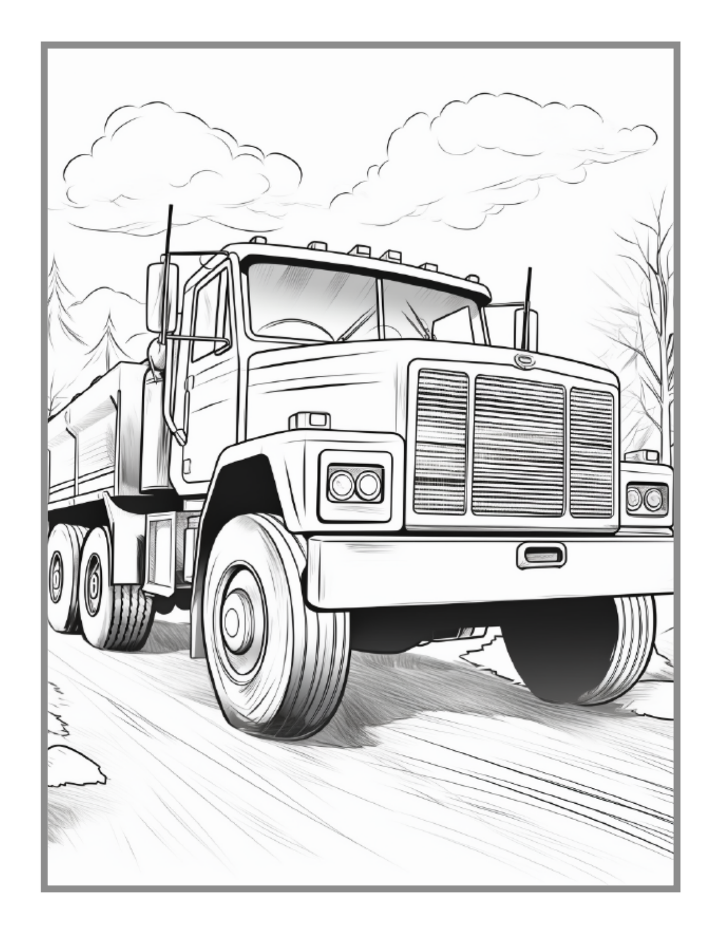 Construction Vehicle Coloring Book Gift for Men Women Adults Kids Boys Girls Teens Children 50 Pages Construction Truck Coloring Pages