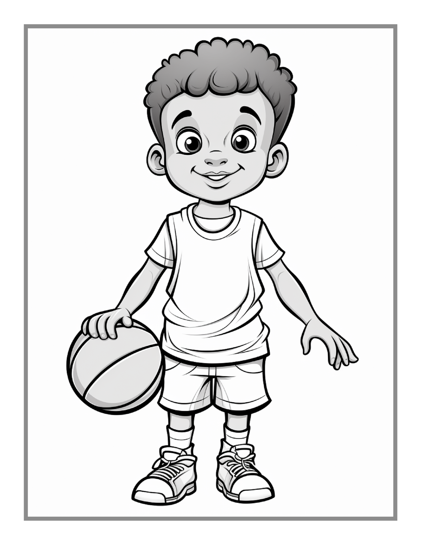 50 Pages Basketball Coloring Book Gift for Adults Kids Men Women Boys Girls Teens Youth Bold and Easy Funny Relaxing Coloring Book