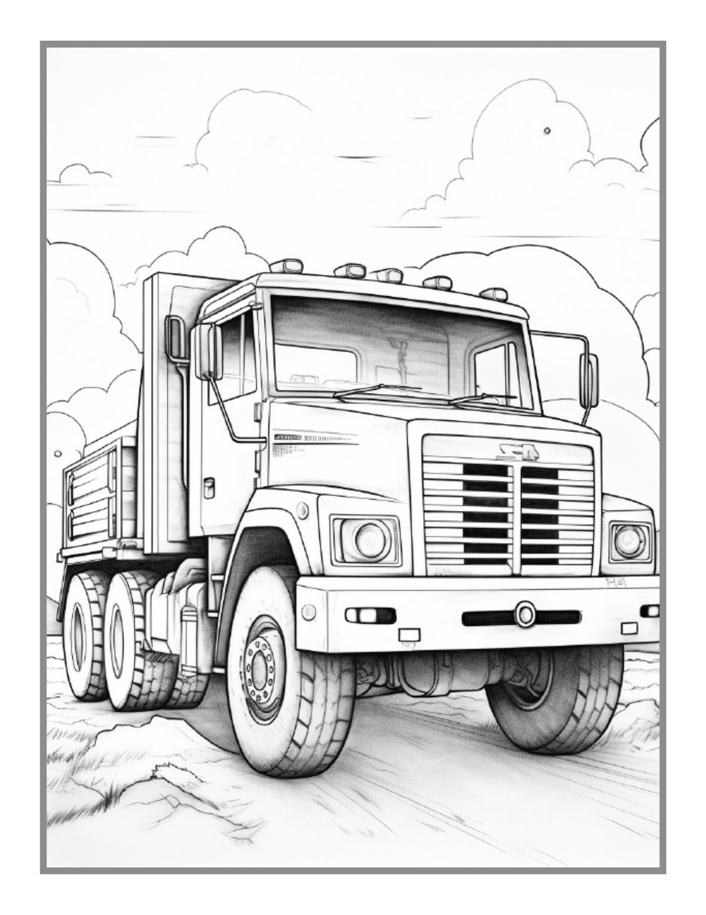 50 Pages Construction Vehicle Coloring Book Gift for Men Women Adults Kids Boys Girls Teens Children Construction Truck Coloring Pages