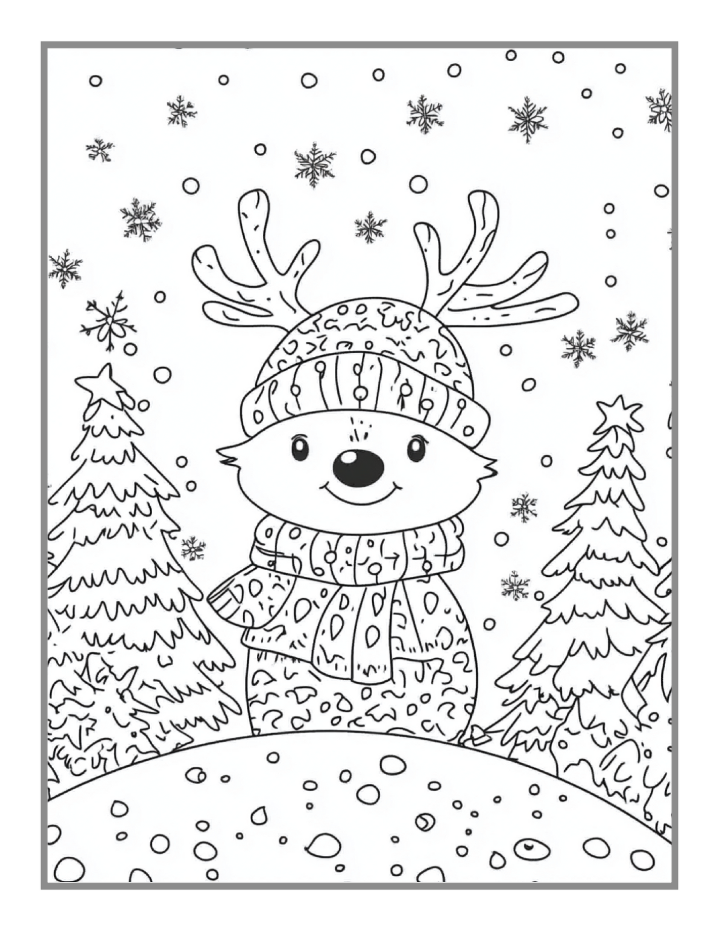 50 Pages Merry Christmas Coloring Book Gift for Adults Men Women Kids Boys Girls Children Cute Santa Claus Easy Coloring Activity Book