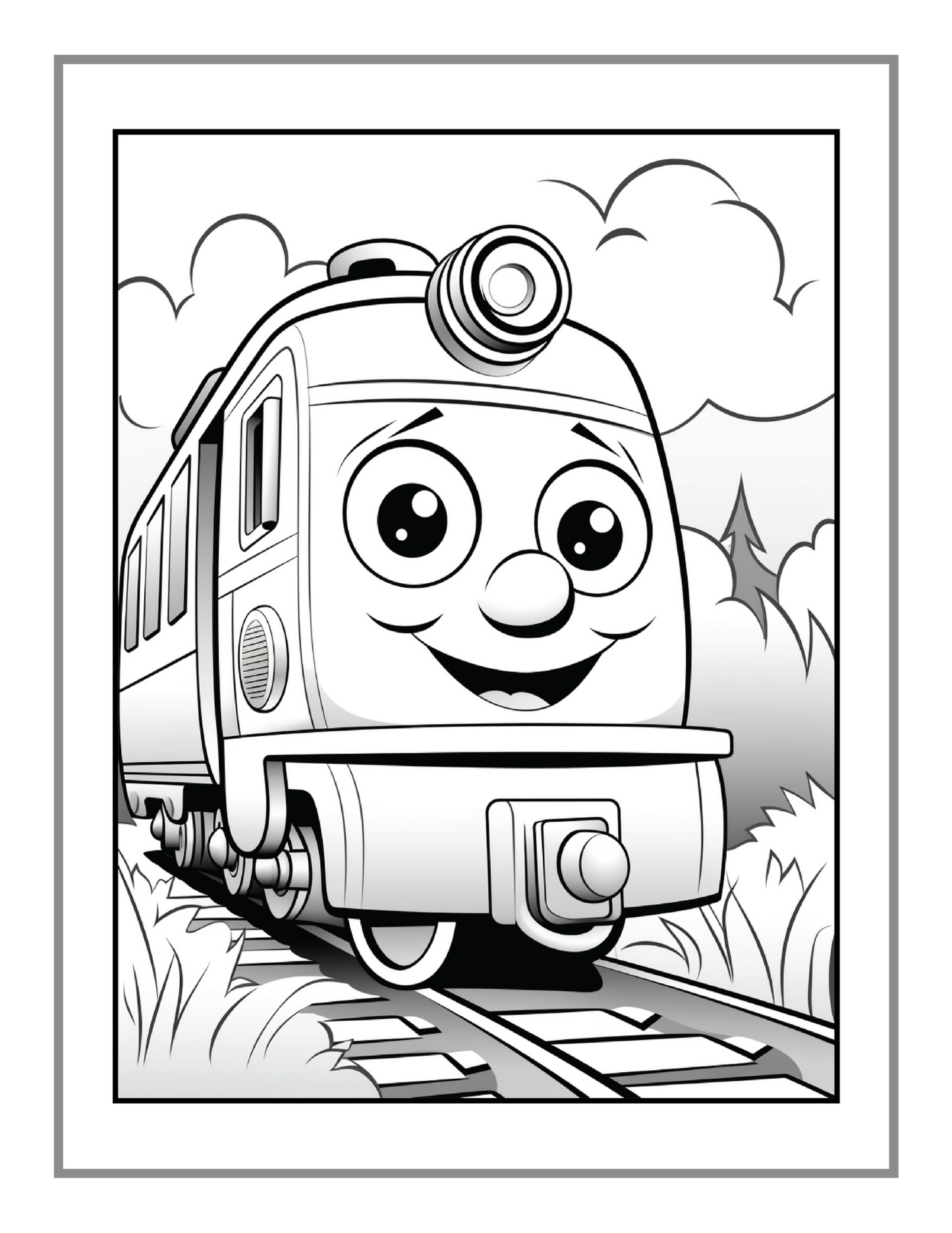 50 Pages Train Locomotive Enthusiasts Coloring Book Gift for Adults Kids Boys Girls Cute Relaxation Steam Engine Train Coloring Book Present