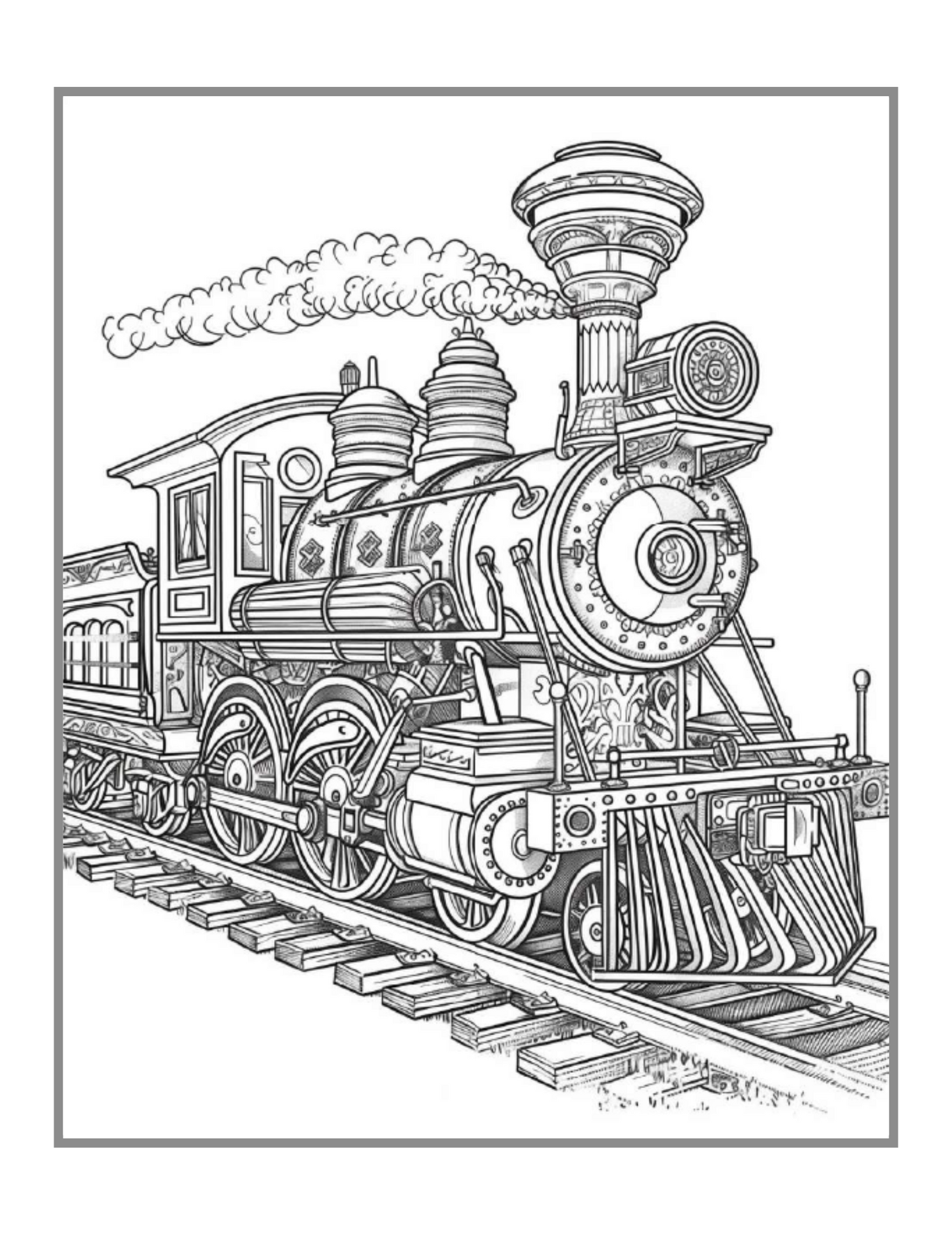 Train Locomotive Enthusiasts Coloring Book Gift for Adults Kids Boys Girls Cute Freight Locomotive Train Lover Train Coloring Sheets