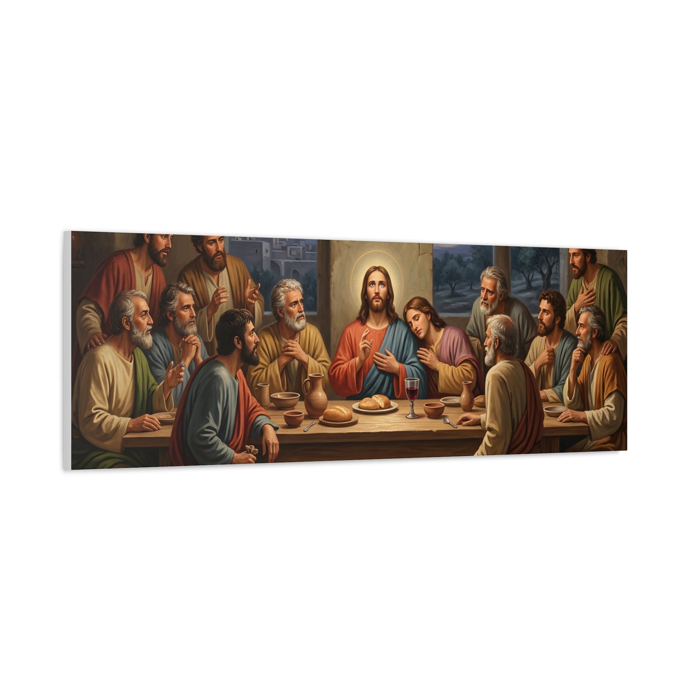 Cool Last Supper Canvas Wall Art Print Large Religious Biblical Faith Home Decor Christian Wall Art Ready to Hang for Living Room