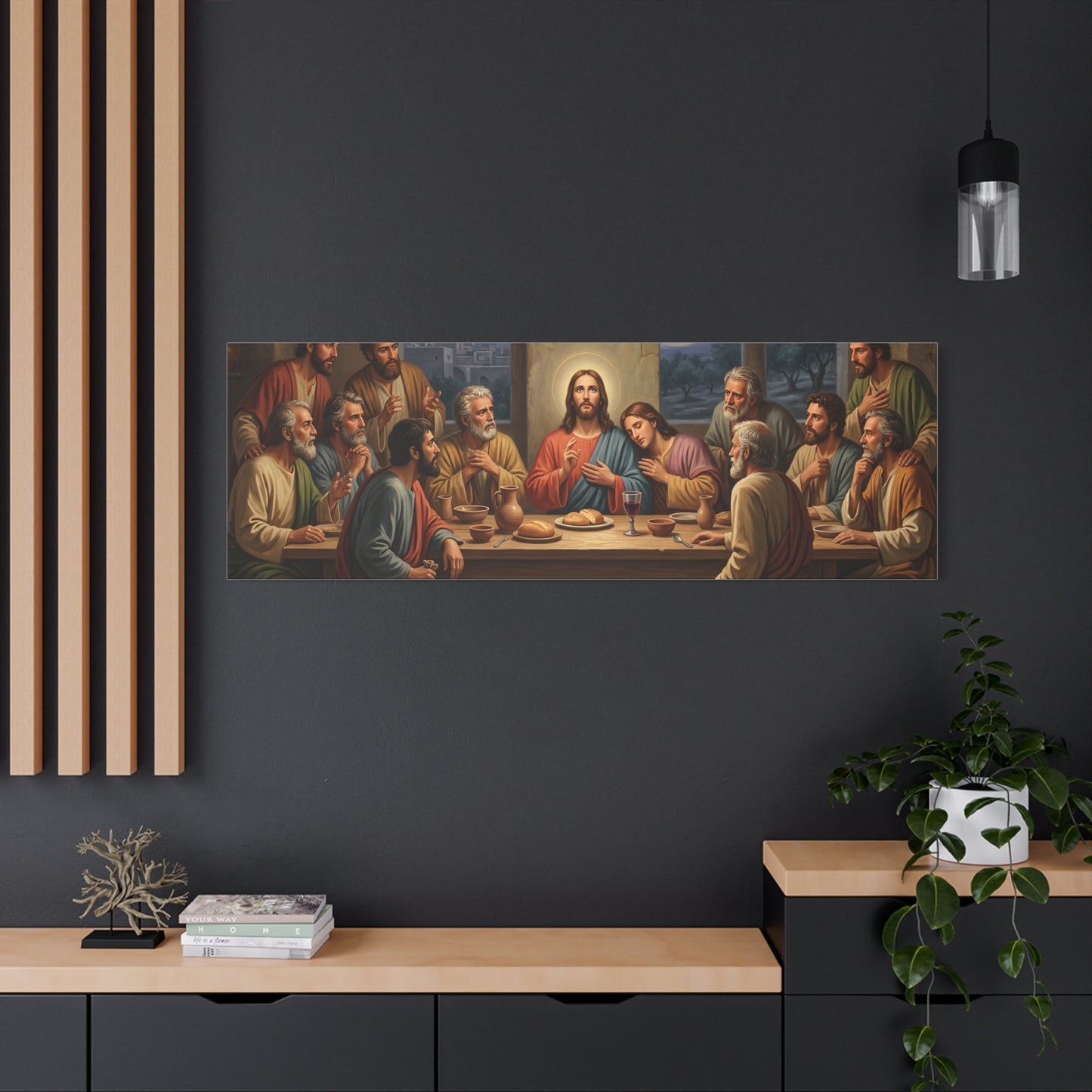 Cool Last Supper Canvas Wall Art Print Large Religious Biblical Faith Home Decor Christian Wall Art Ready to Hang for Living Room