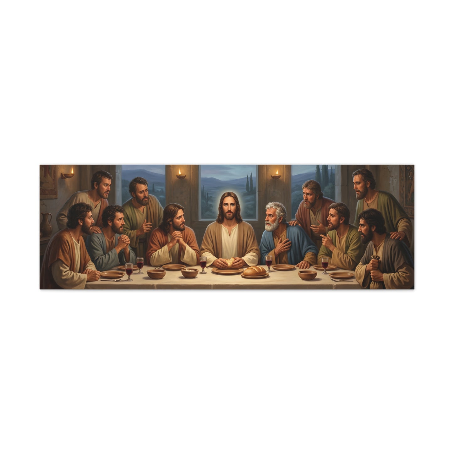 Cool Last Supper Canvas Wall Art Print Large Religious Biblical Faith Home Decor Christian Wall Art Ready to Hang for Living Room