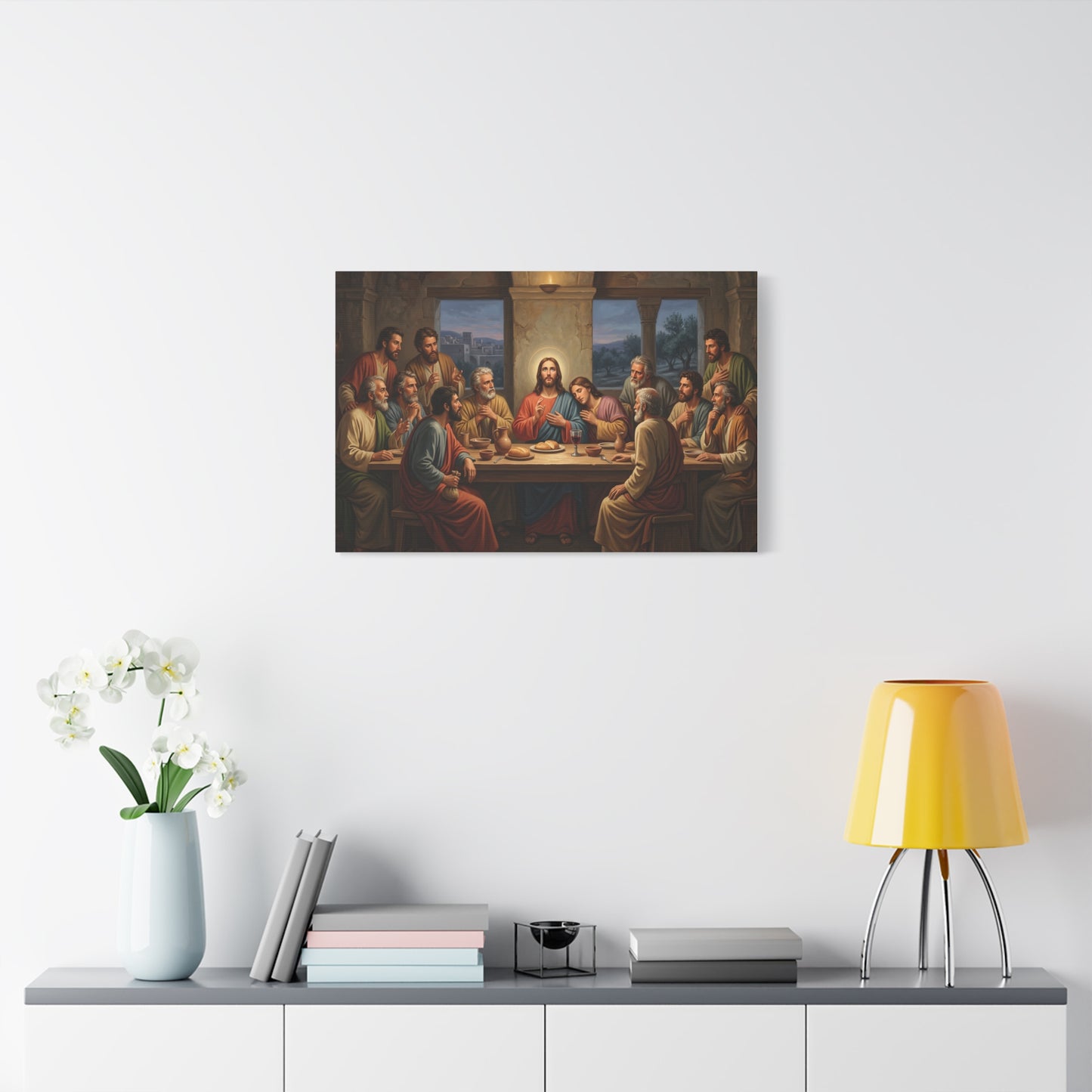 Cool Last Supper Canvas Wall Art Print Large Religious Biblical Faith Home Decor Christian Wall Art Ready to Hang for Living Room
