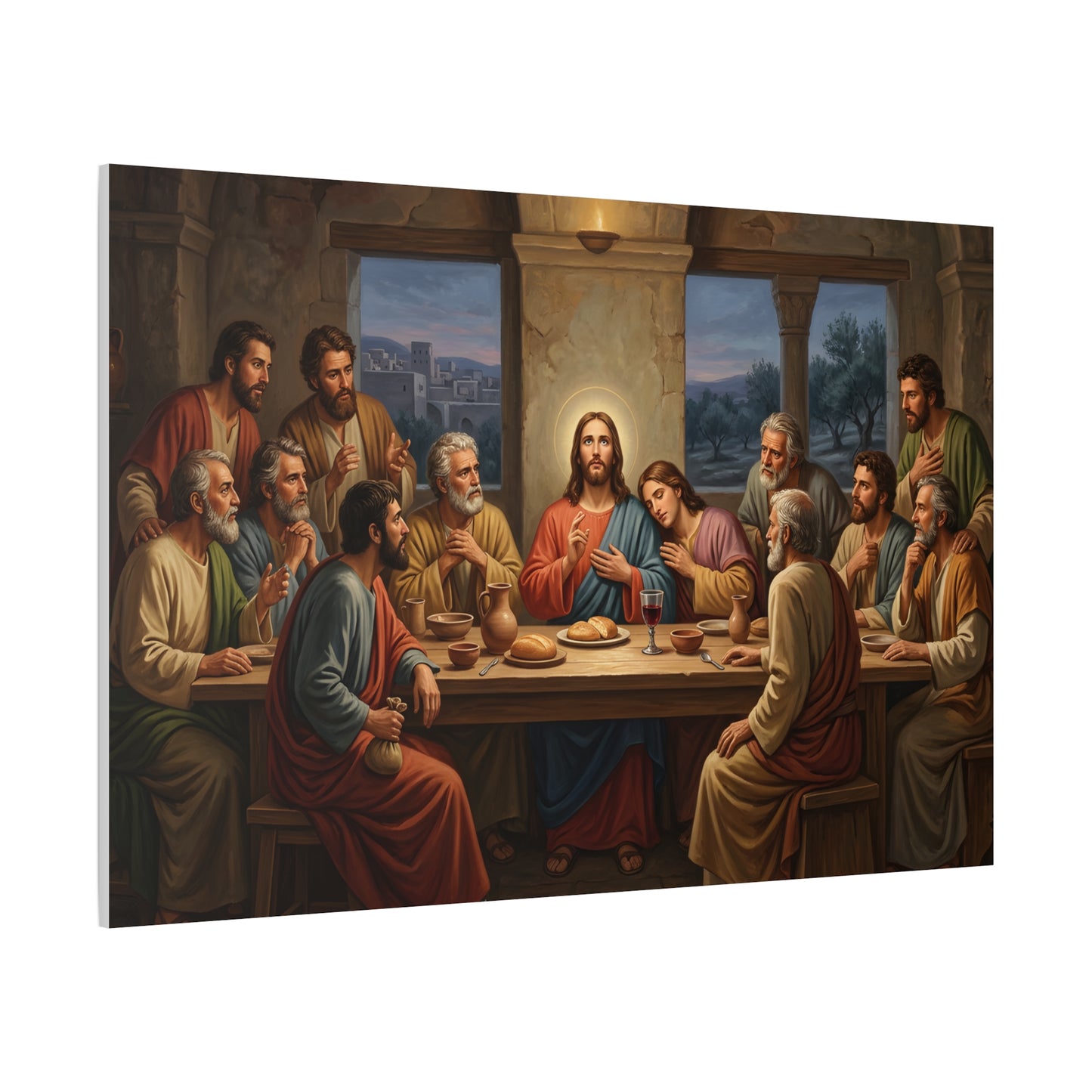 Cool Last Supper Canvas Wall Art Print Large Religious Biblical Faith Home Decor Christian Wall Art Ready to Hang for Living Room