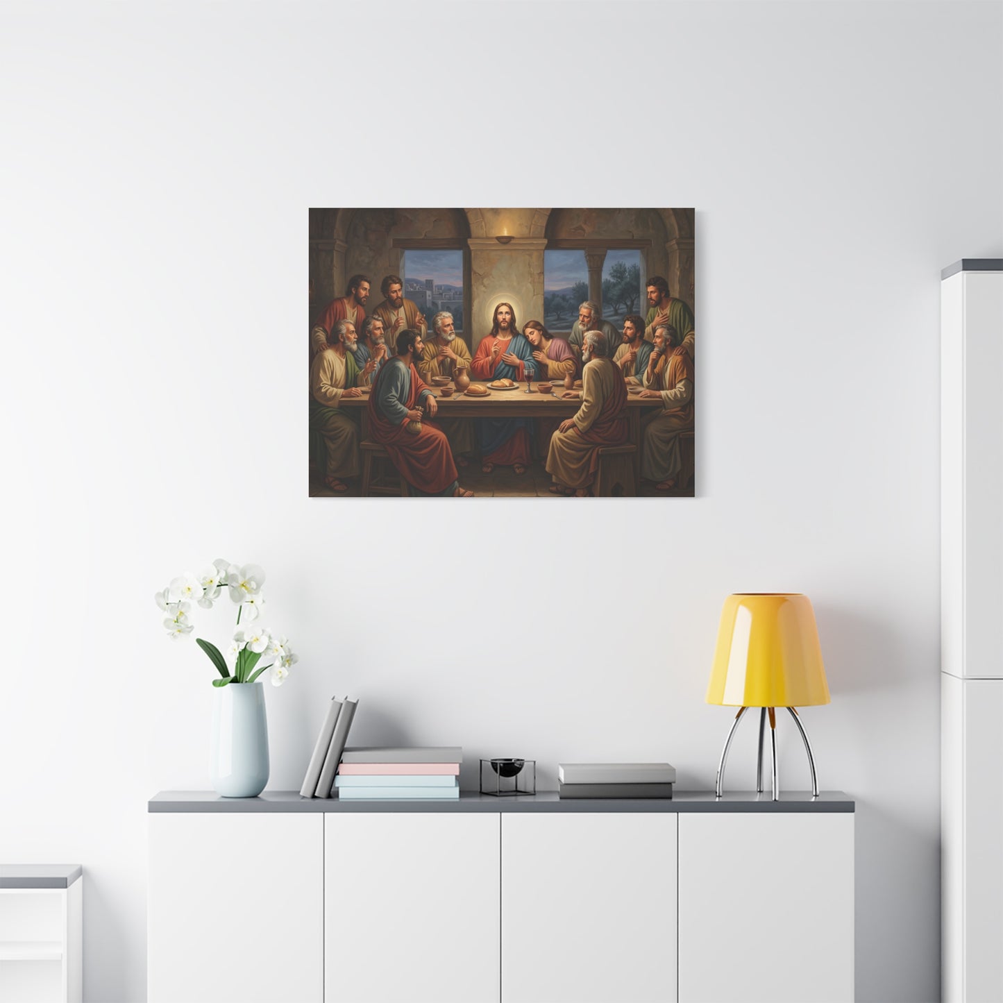 Cool Last Supper Canvas Wall Art Print Large Religious Biblical Faith Home Decor Christian Wall Art Ready to Hang for Living Room
