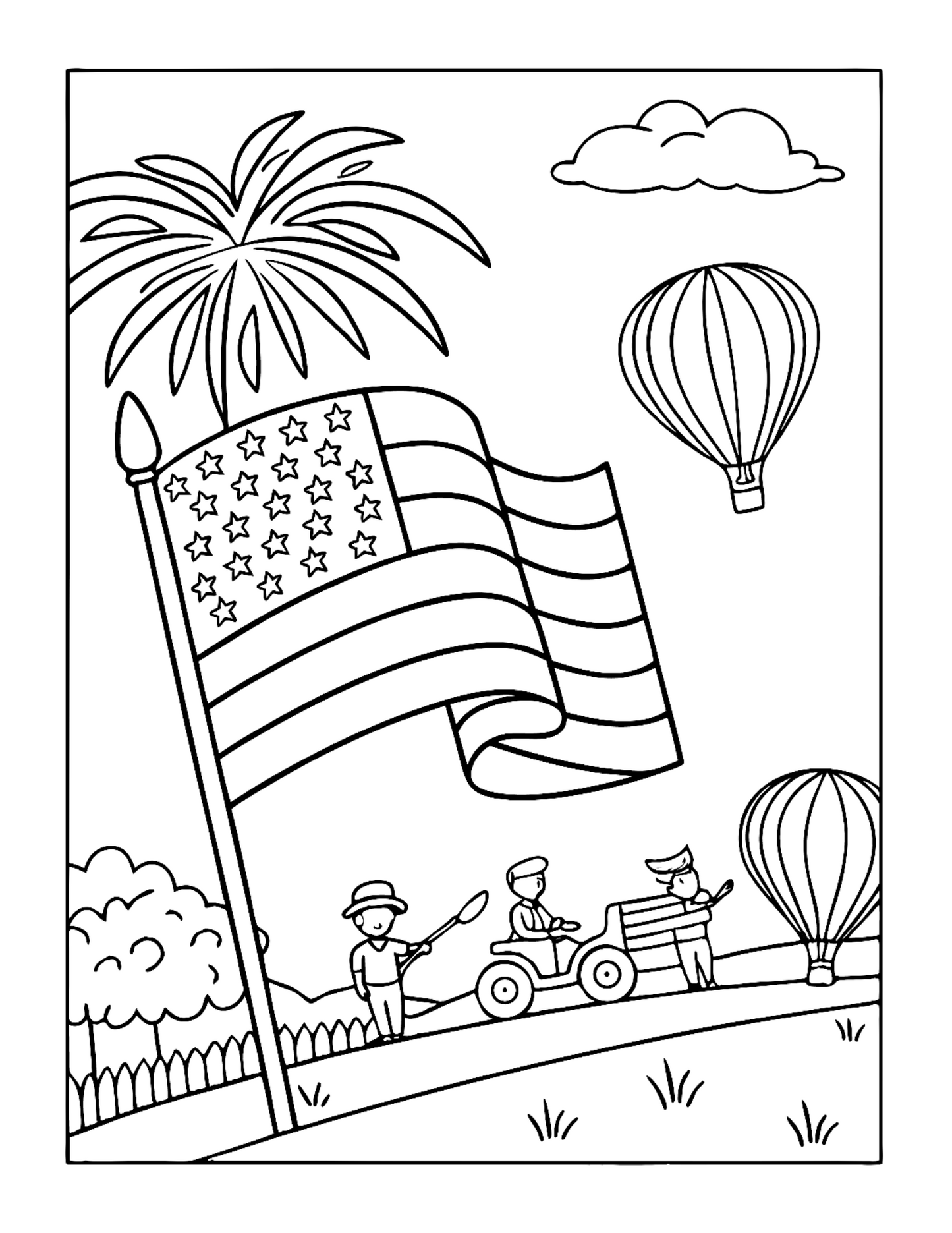4th of July Independence Day Coloring Book Gift for Kids Boys Girls Young Teens 50 Pages Single Sided 4th of July Coloring Activity Sheets