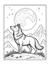 Load image into Gallery viewer, Cute Wolf Coloring Book for Kids and Adults, Bold and Easy Printed Coloring Book, 25 Single-Sided Wolf Designs, Animal Gift for All Ages
