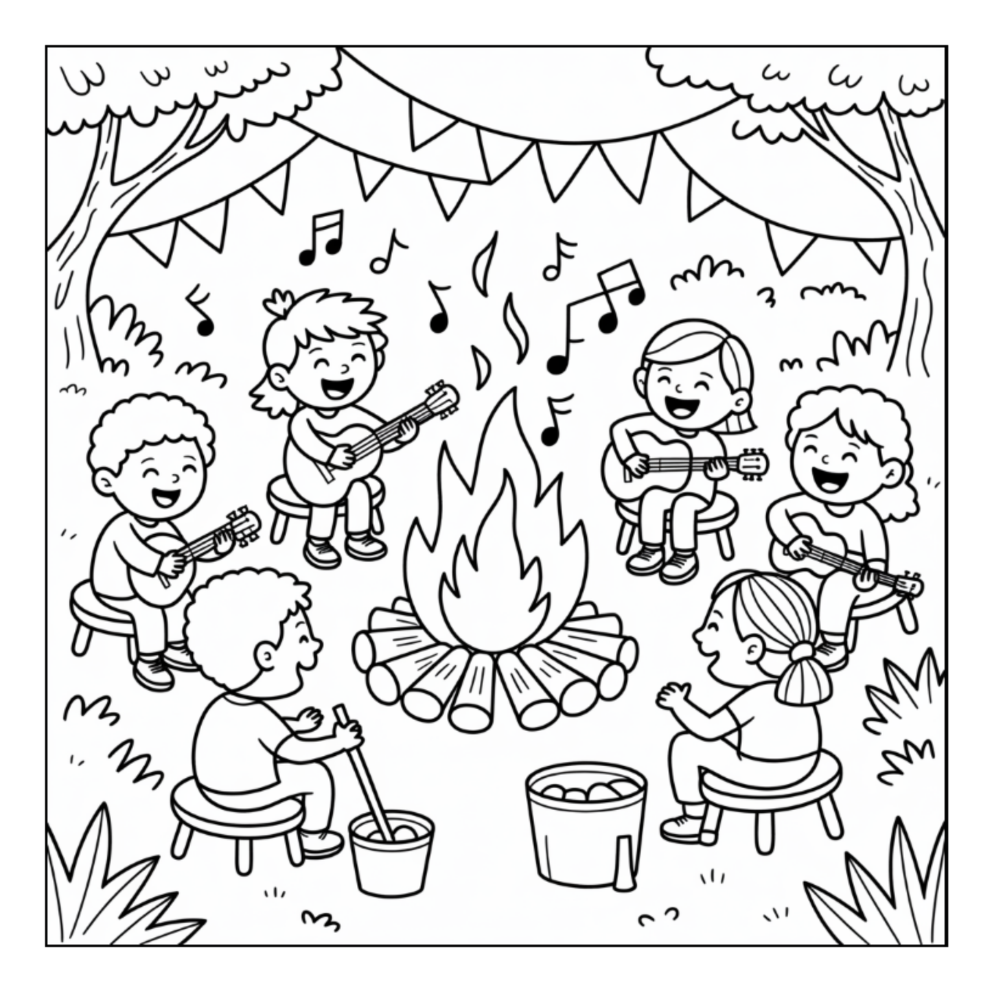 Bold and Easy Cozy Camping Coloring Book Gift for Adults Men Women Kids Boys Girls Young Teens Summer Camp Camping Coloring Sheets Children