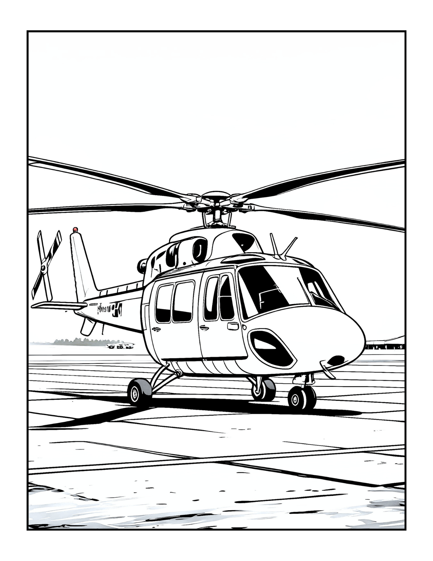 Helicopter Coloring Book Gift for Adults Kids Boys Girls Teens 50 Pages Single Sided Cool Helicopter Chopper Lover Aircraft Coloring Book