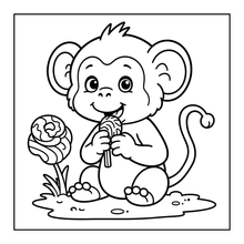 Load image into Gallery viewer, Cute Monkey Coloring Book for Kids Adults Fun Zoo Animal Pages, Stress Relief Creative Activity Coloring Book

