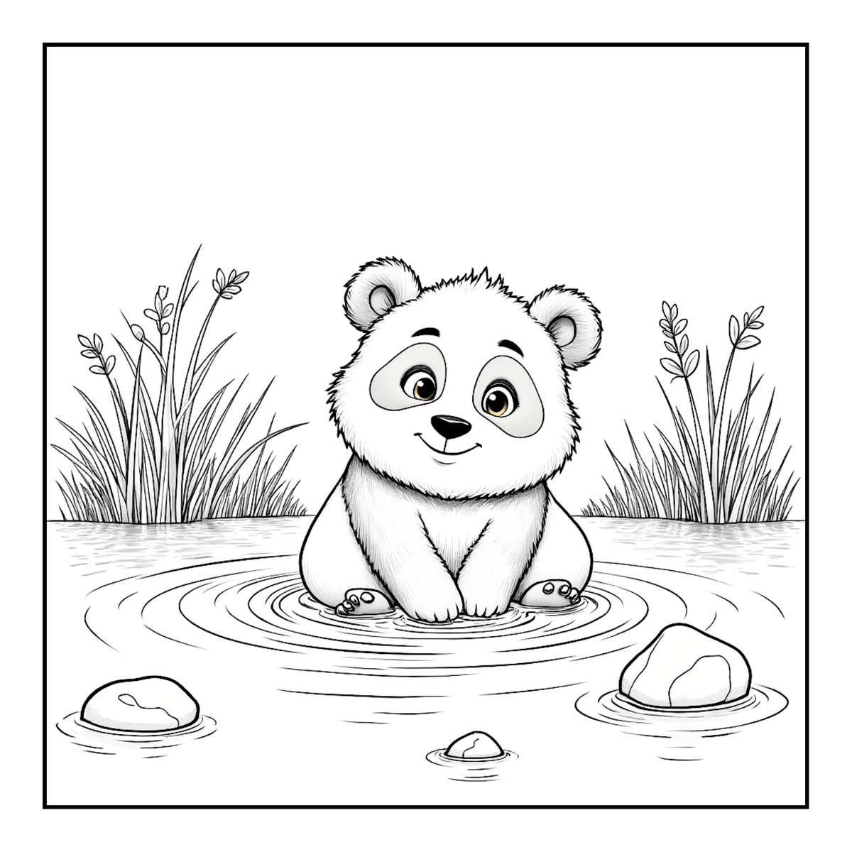 Cute Cozy Panda Bear Animal Coloring Book Gift for Adults Kids Boys Girls Teens: Single Sided Bold and Easy Cool Panda Bear Coloring Book