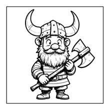 Load image into Gallery viewer, Cute Vikings Coloring Book for Kids Teens Adults Norse Warrior Mythology Single Sided Pages Fun Stress Relief Activity
