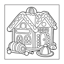 Load image into Gallery viewer, Cute Christmas Gingerbread House Coloring Book Whimsical Candy Holiday Pages for Kids Teens Adults Festive Relaxation Gift
