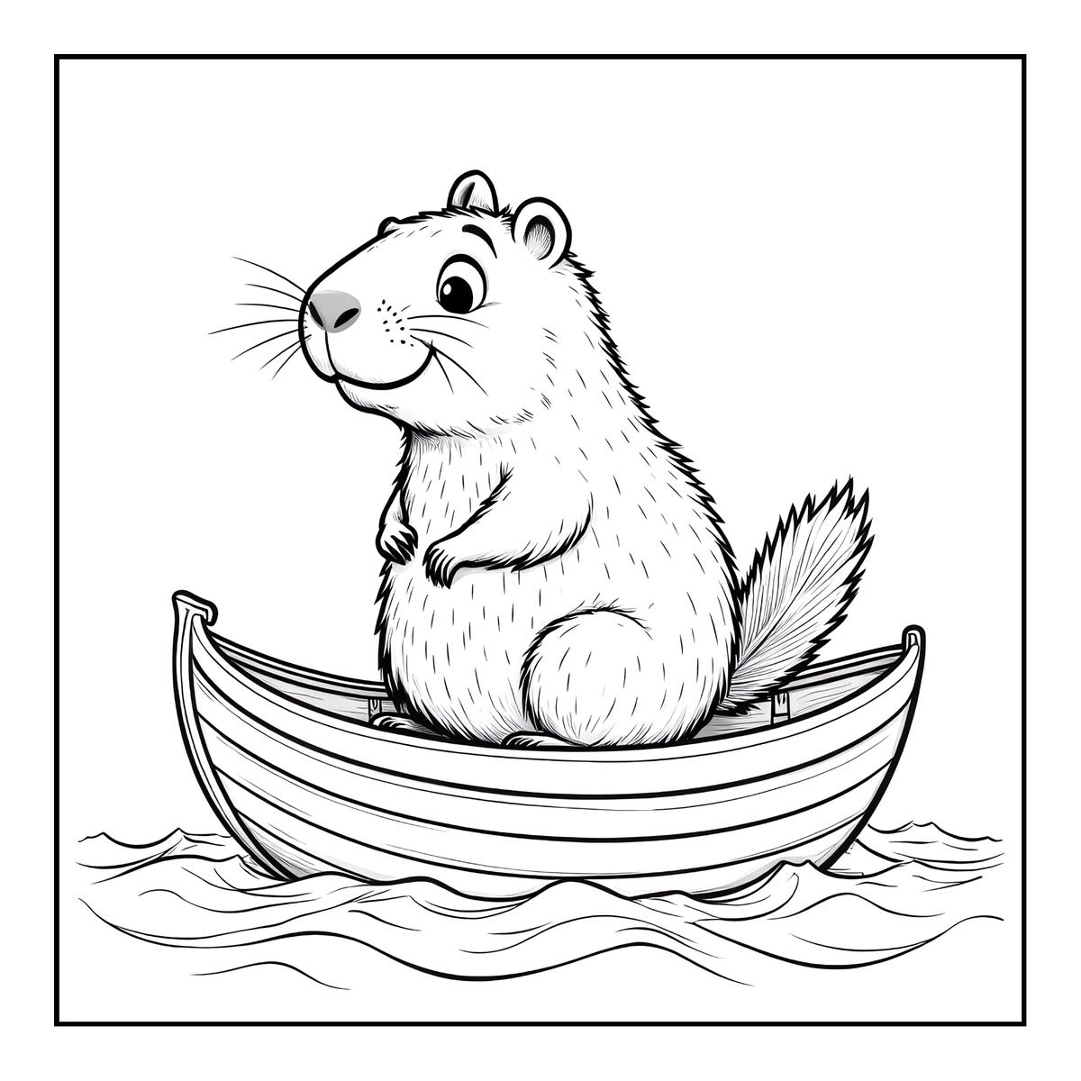 Cute Cozy Funny Capybara Animal Coloring Book Gift for Adults Kids Boys Girls Teens: Single Sided Bold and Easy Cool Capybara Coloring Book