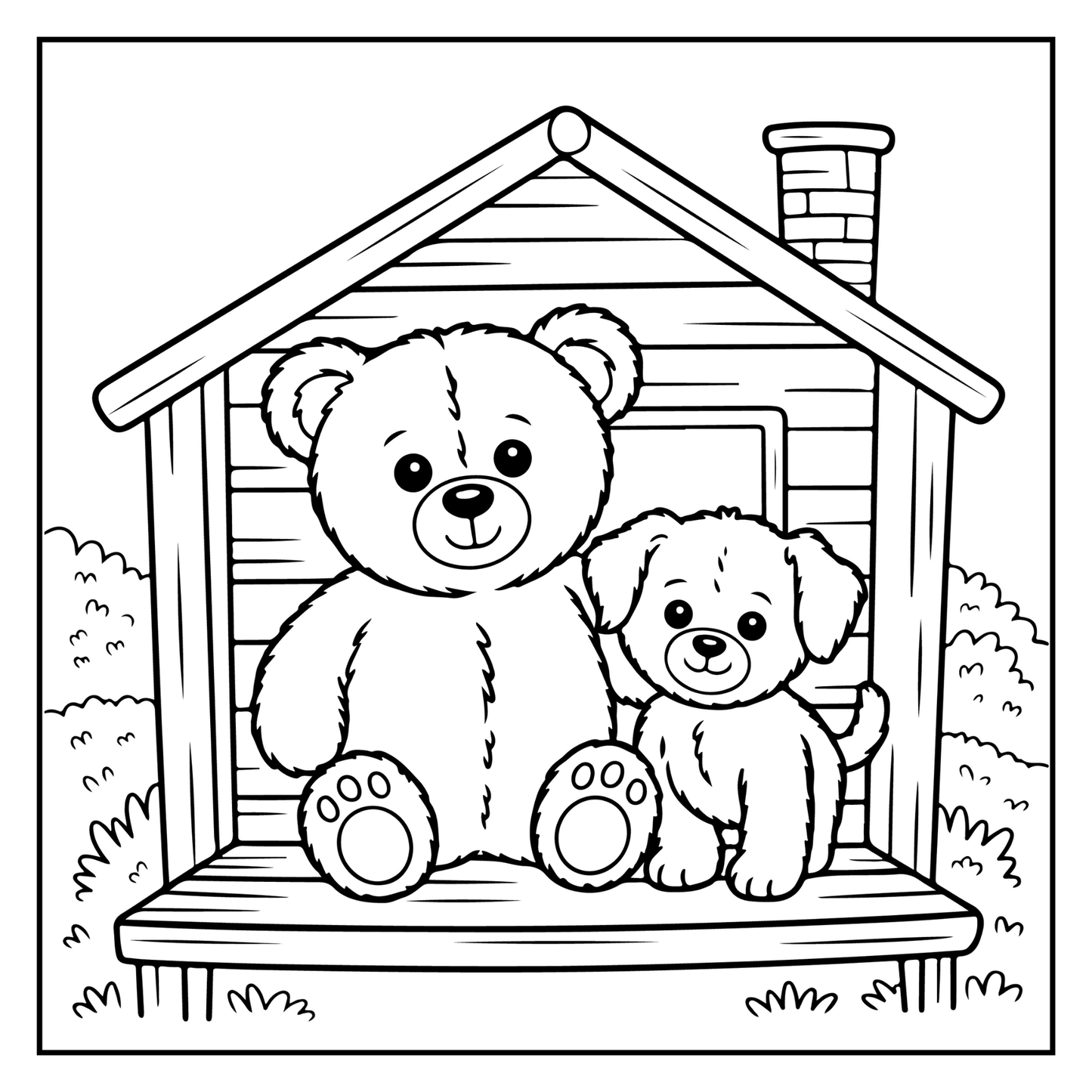 Cute Brown Bear Coloring Book Gift for Adults Kids Men Women Young Boys Girls Teens Cool Cozy Teddy Bear Coloring Activity Book for Children