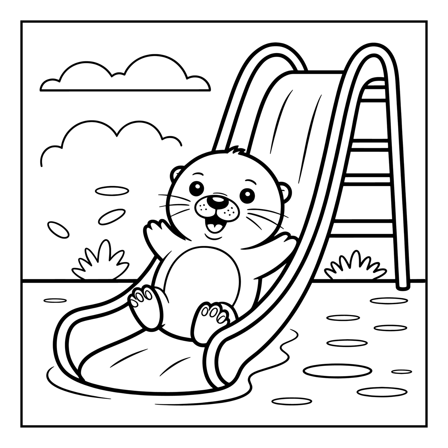 Funny Cute Kawaii Sea Otter Animal Coloring Book Gift for Adults Men Women Kids Boys Girls Teens Cool River Otter Coloring Activity Book