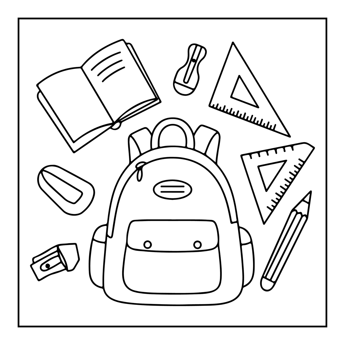 Cool Back to School Coloring Book for Kids Boys Girls Teens Youth 50 Pages Single Sided Back to School Coloring Activity Book for Students