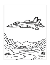 Load image into Gallery viewer, Military Jet Fighter Plane Coloring Book for Kids Adults Boys Girls: 50 Pages Single Sided F-35 Lightning Fighter Jet Airplane Coloring Book
