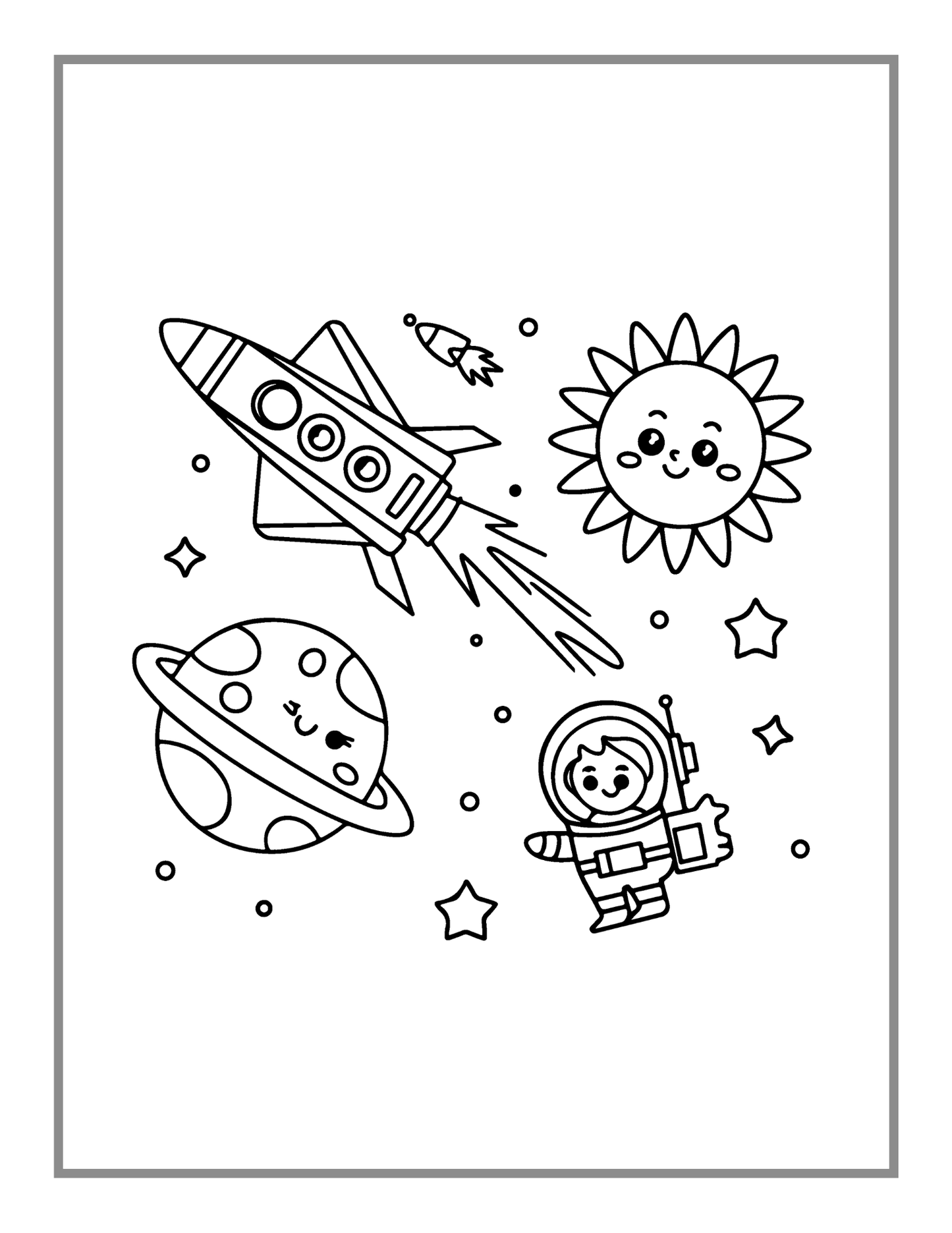 50 Pages Outer Space Galaxy Planet UFO Extraterrestrial Coloring Book Gift for Kids Boys Girls Space Elementary Coloring Activity Book