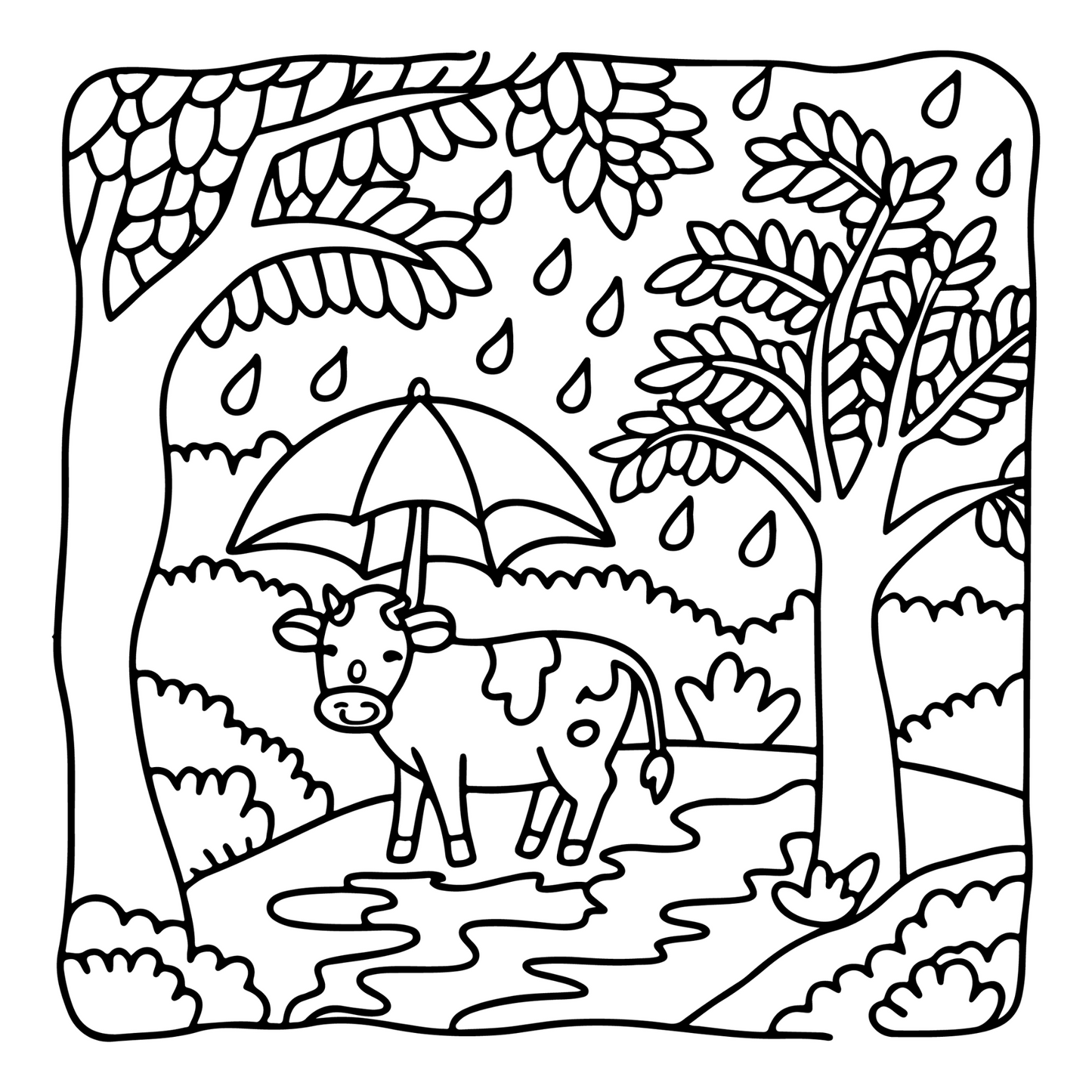 Highland Cow Coloring Book Gift for Adults Kids Boys Girls Teens 50 Pages Single Sided Cozy Simple Bold Easy Cow Coloring Book for Children