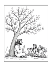Load image into Gallery viewer, Christian Coloring Book for Adults Kids Boys Girls Teens, Bold and Easy Bible Story Designs, Single Sided Jesus Faith Devotional Gift
