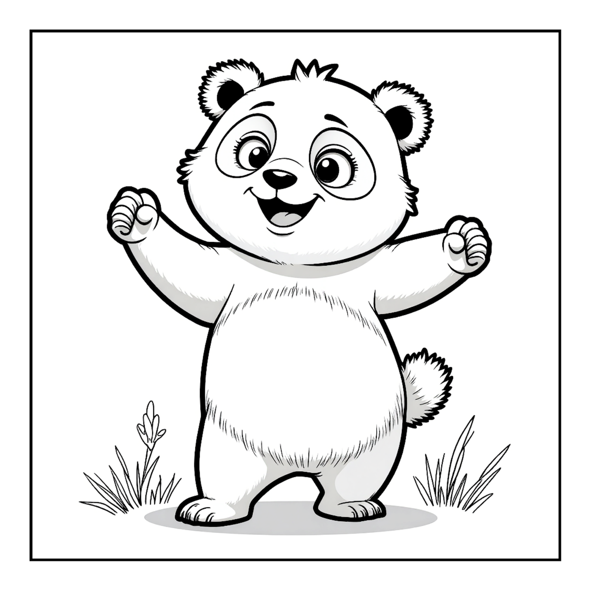 Cute Cozy Panda Bear Animal Coloring Book Gift for Adults Kids Boys Girls Teens: Single Sided Bold and Easy Cool Panda Bear Coloring Book