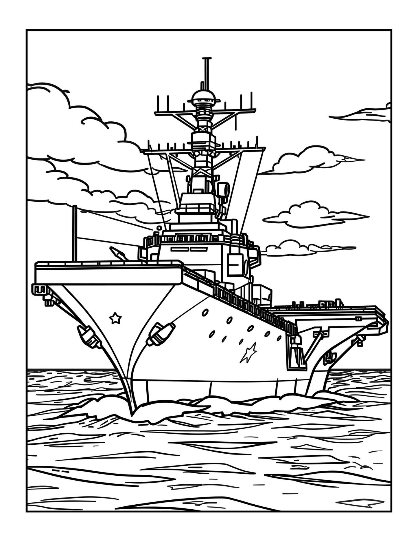 Navy Ship Coloring Book for Adults Men Women Kids Boys Girls Teens Military Navy Coloring Pages Children Navy Carrier Ship Coloring Sheets