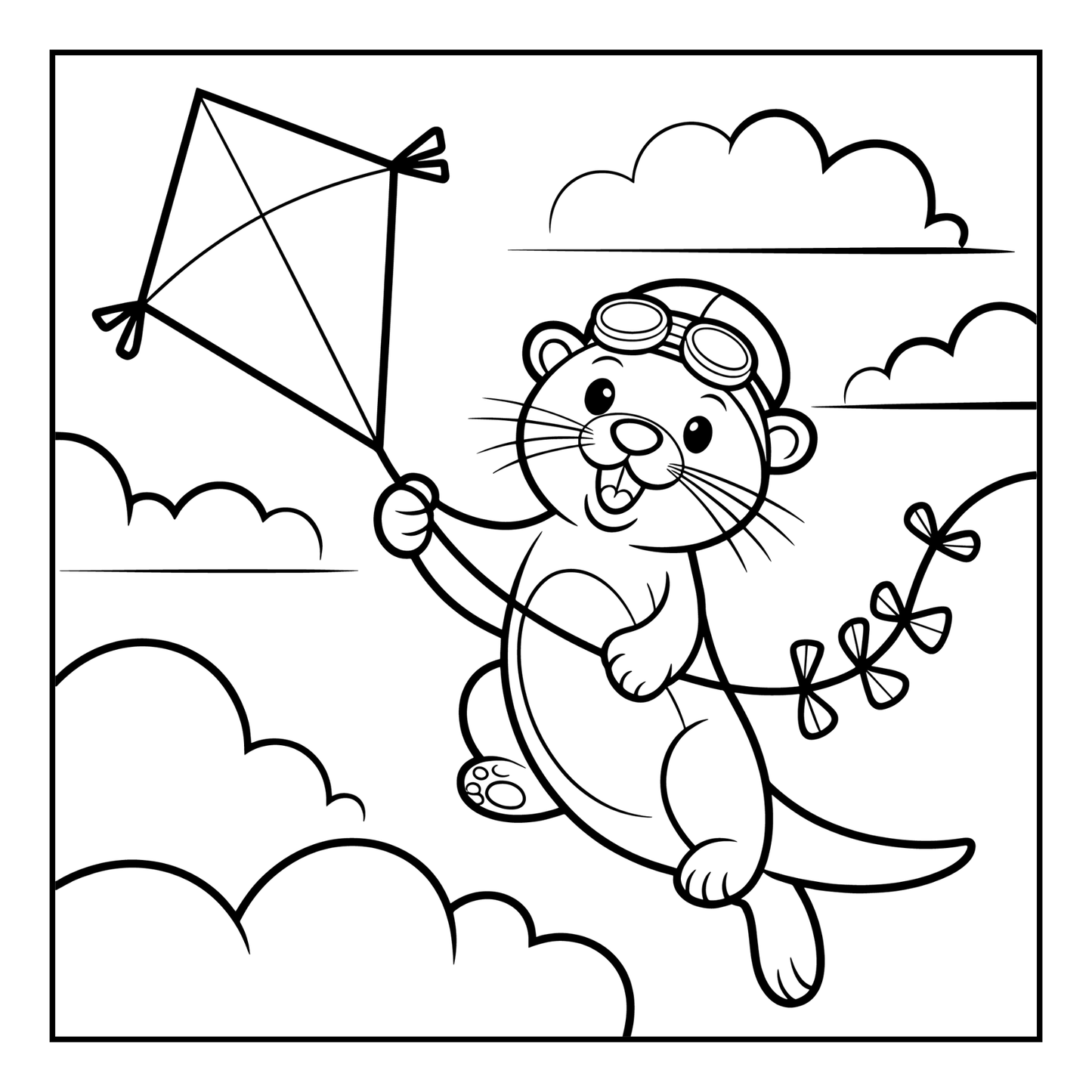 Funny Cute Kawaii Sea Otter Animal Coloring Book Gift for Adults Men Women Kids Boys Girls Teens Cool River Otter Coloring Activity Book