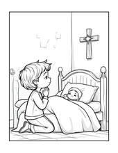 Load image into Gallery viewer, Christian Coloring Book for Adults Kids Boys Girls Teens, Bold and Easy Bible Story Designs, Single Sided Jesus Faith Devotional Gift
