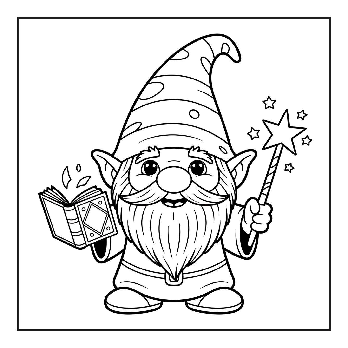 Cozy and Comfy Garden Gnomes Coloring Book Gift for Adults Men Women Kids Boys Girls Teens Bold Easy Simple Whimsical Gnome Coloring Sheets