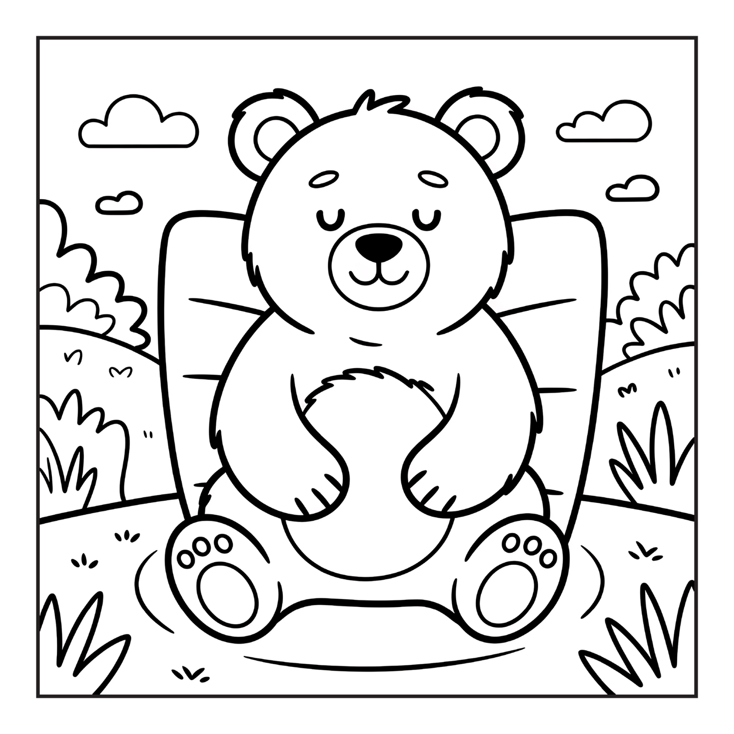 Cute Brown Bear Coloring Book Gift for Adults Kids Men Women Young Boys Girls Teens Cool Cozy Teddy Bear Coloring Activity Book for Children
